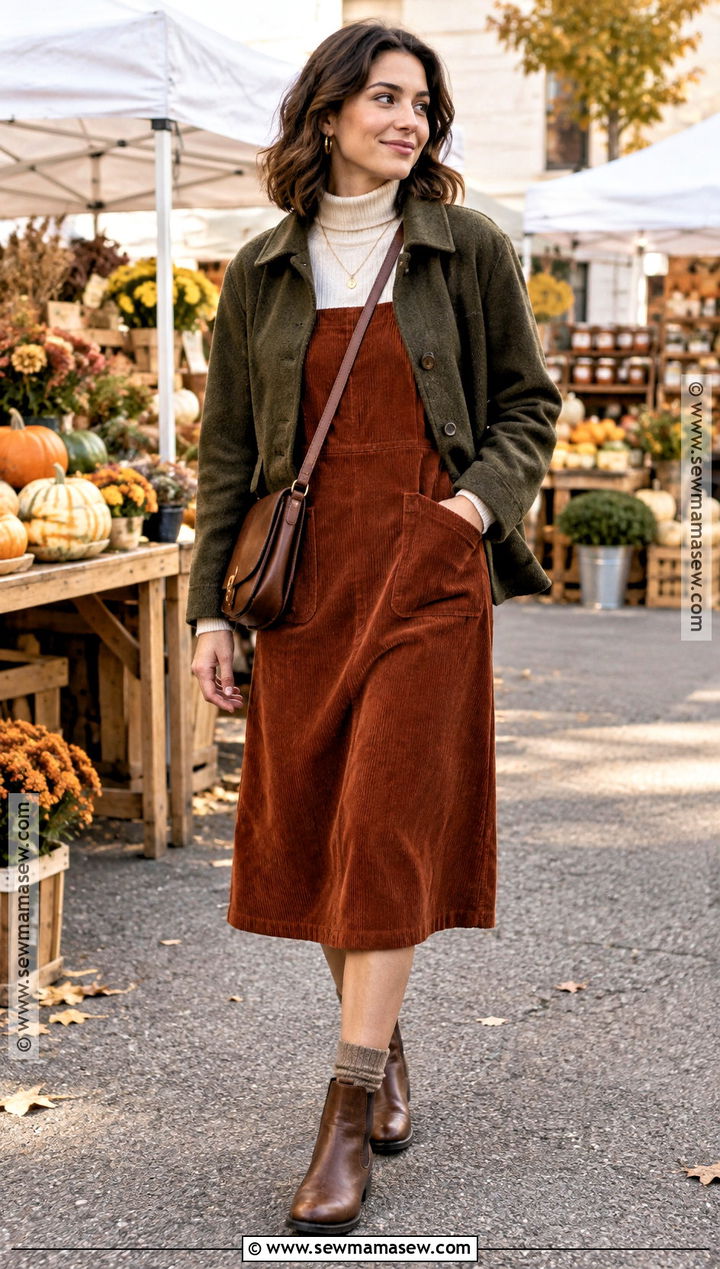 Autumn Corduroy Dress With Chelsea Boots - 20 dresses autumn