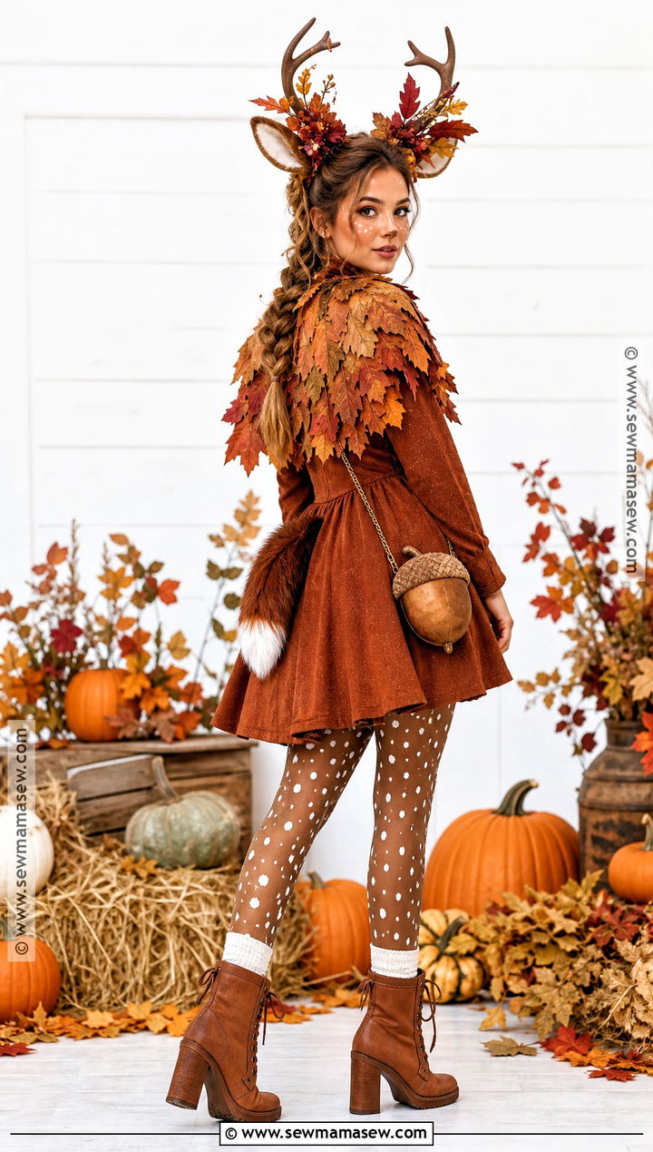 Autumn Deer Costume With Leaf Cape - 50 deer costume ideas
