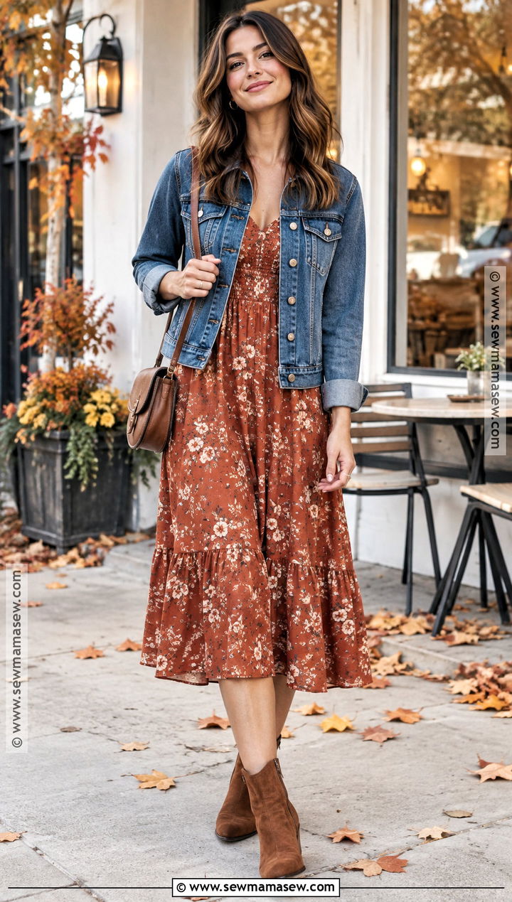 Autumn Denim Jacket And Midi Dress Outfit - 25 2026 autumn outfits