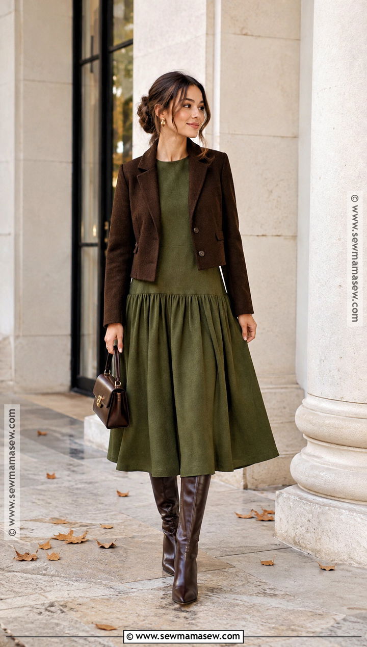 Autumn Drop Waist Dress Outfit - 20 dresses for autumn