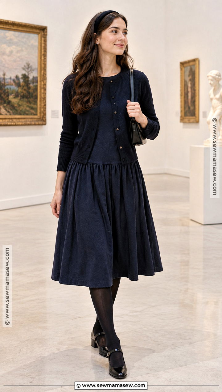 Autumn Drop Waist Dress With Mary Jane Shoes - 20 dresses autumn