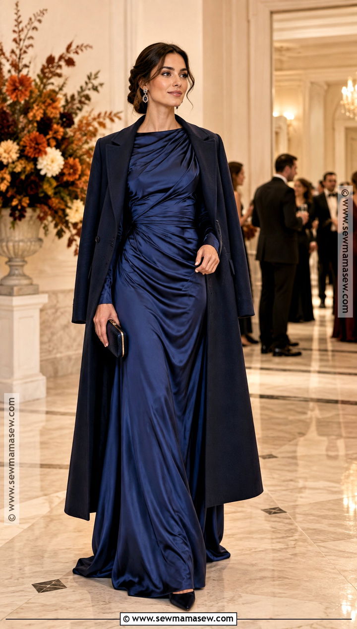 Autumn Formal Dress Code With A Long Sleeve Gown - 15 autumn dress code ideas
