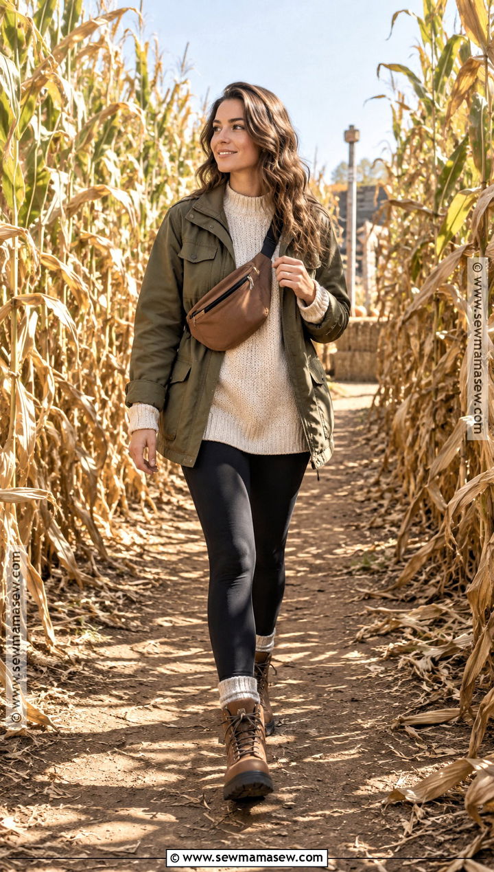 Autumn Harvest Utility Jacket And Leggings Outfit - 15 autumn harvest clothing ideas