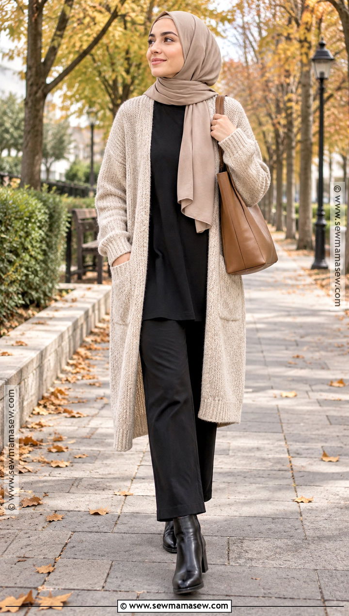 Autumn Hijabi Cardigan Outfit - 25 autumn hijabi outfits