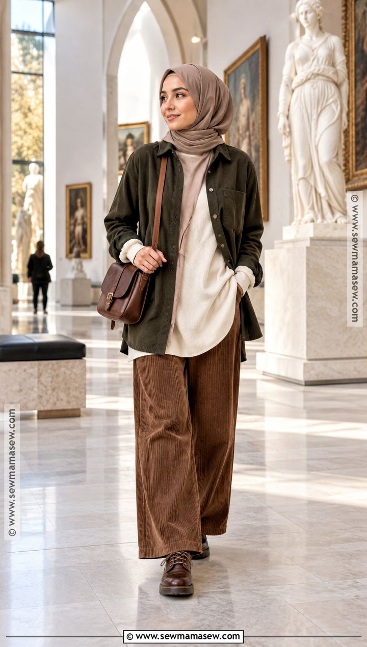 Autumn Hijabi Corduroy Outfit - 25 autumn hijabi outfits