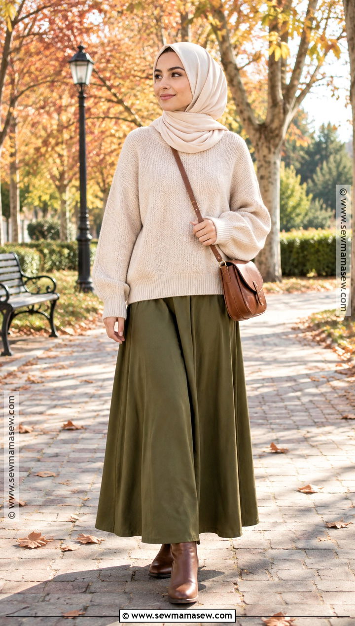 Autumn Hijabi Maxi Skirt Outfit - 25 autumn hijabi outfits