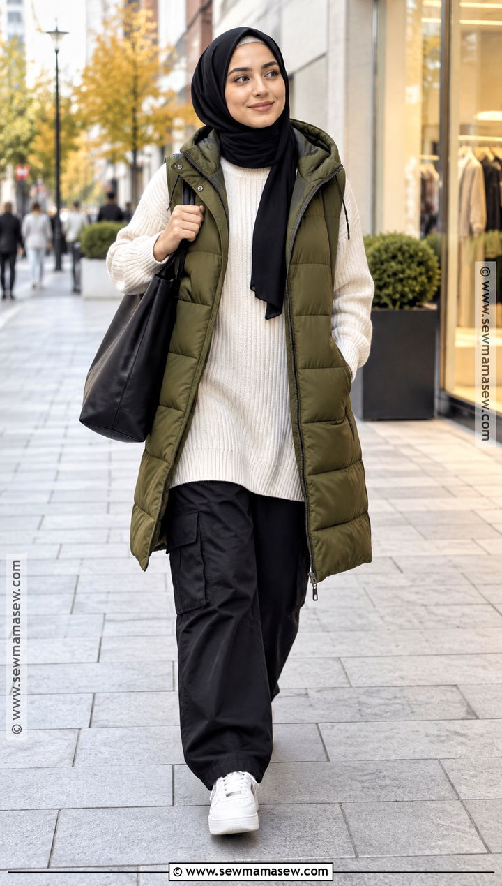 Autumn Hijabi Puffer Vest Outfit - 25 autumn hijabi outfits