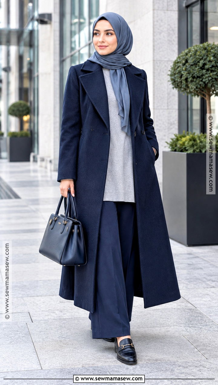 Autumn Hijabi Wool Coat Outfit - 25 autumn hijabi outfits