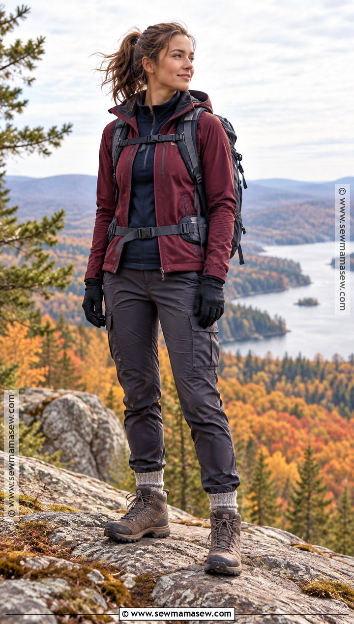 Autumn Hiking Outfit With Softshell Jacket And Cargo Pants - 25 autumn hiking outfit ideas