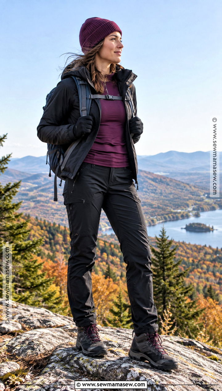 Autumn Hiking Outfit With Thermal Top And Softshell Pants - 25 autumn hiking outfit ideas