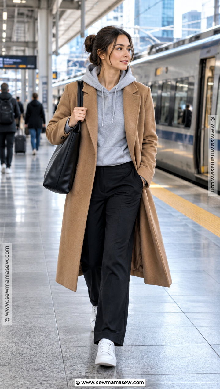 Autumn Hoodie And Tailored Coat Outfit - 25 autumn look ideas