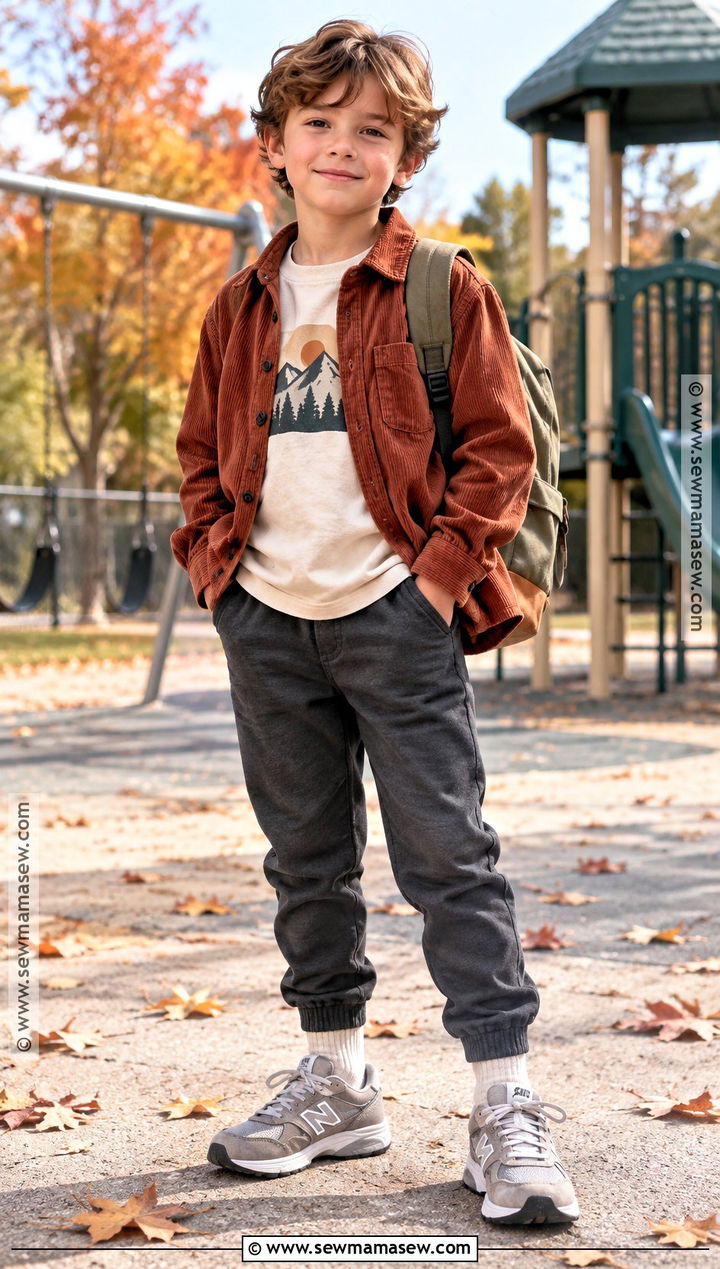 Autumn Kids Corduroy Overshirt And Jogger Set - 15 autumn kids fashion set ideas