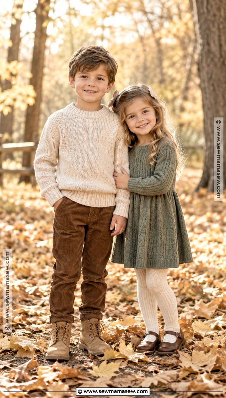 Autumn Kids Neutral Knit Family Photo Set - 15 autumn kids fashion set ideas