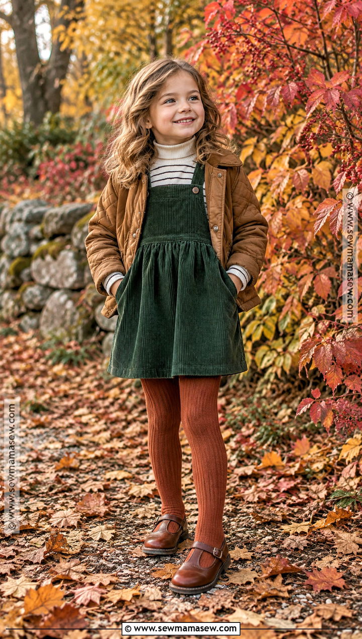 Autumn Kids Pinafore Dress And Turtleneck Set - 15 autumn kids fashion set ideas