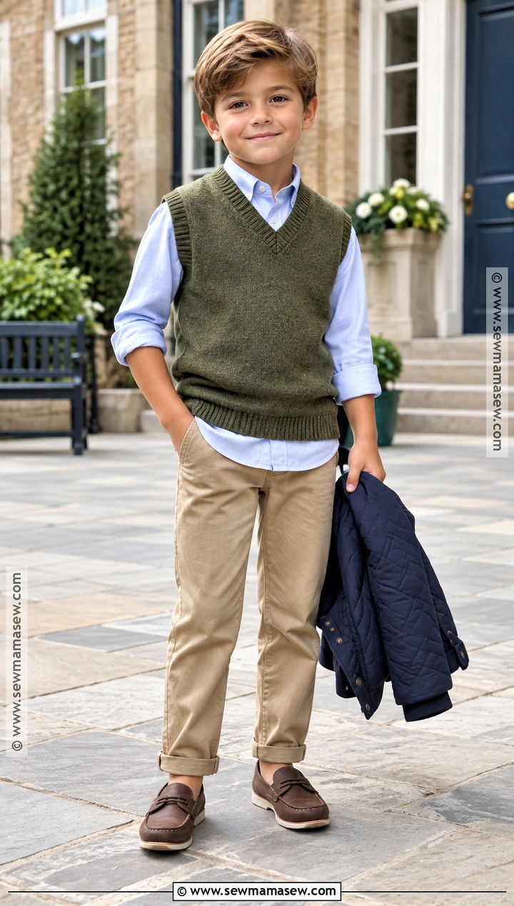 Autumn Kids Sweater Vest And Chino Set - 15 autumn kids fashion set ideas