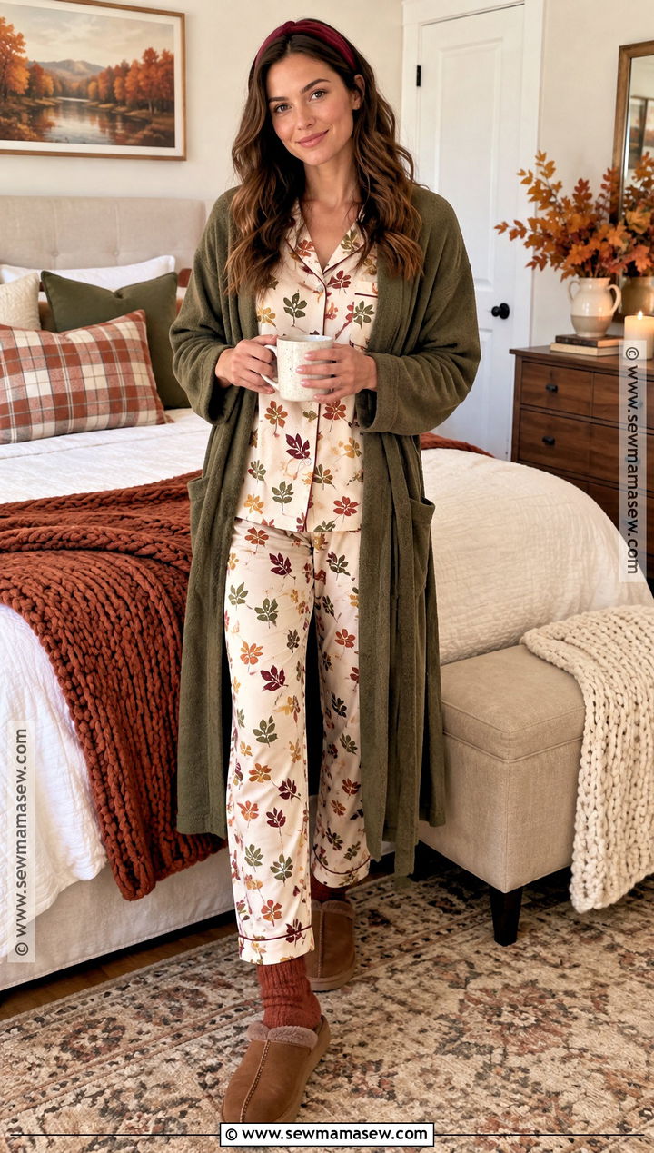 Autumn Leaf Print Fall Pajamas - 20 Fall Pajamas Aesthetic