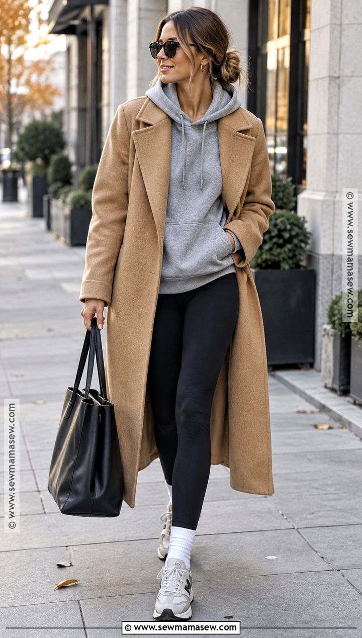 Autumn Long Wool Coat And Leggings Outfit - 15 Street Style Autumn Ideas 2026
