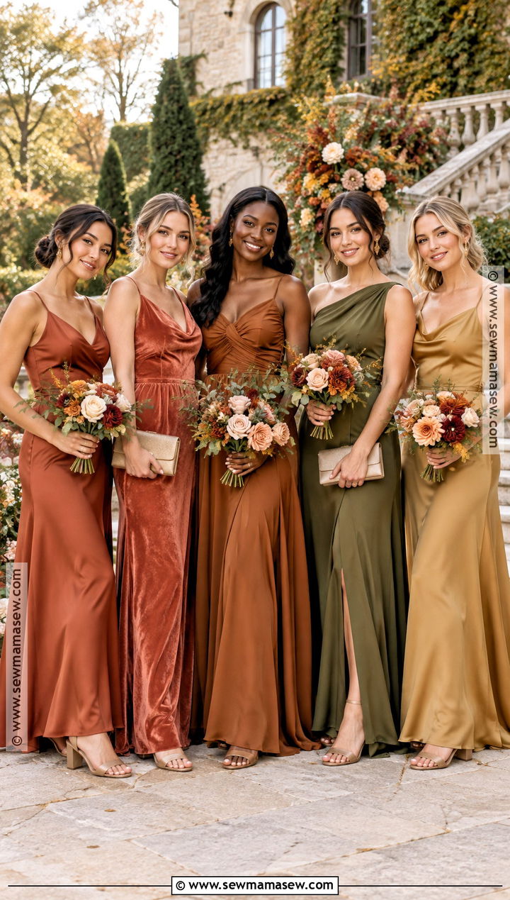 Autumn Mismatched Bridesmaid Dresses - 25 fall bridesmaid dresses