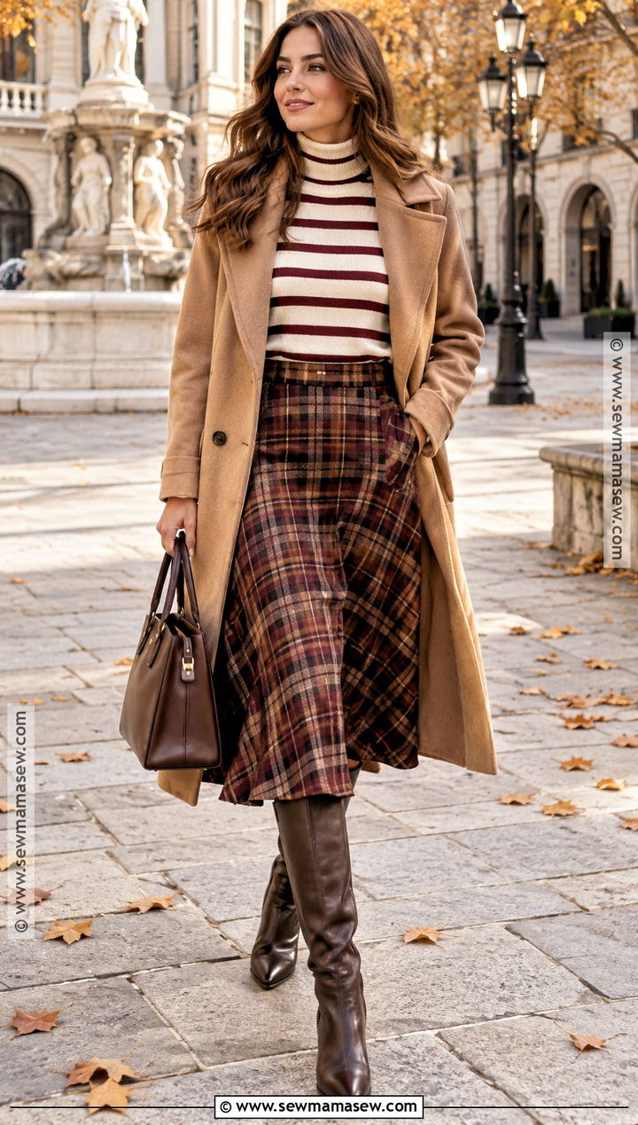 Autumn Mixed Print Outfit - 15 Autumn Patterned Clothing Ideas