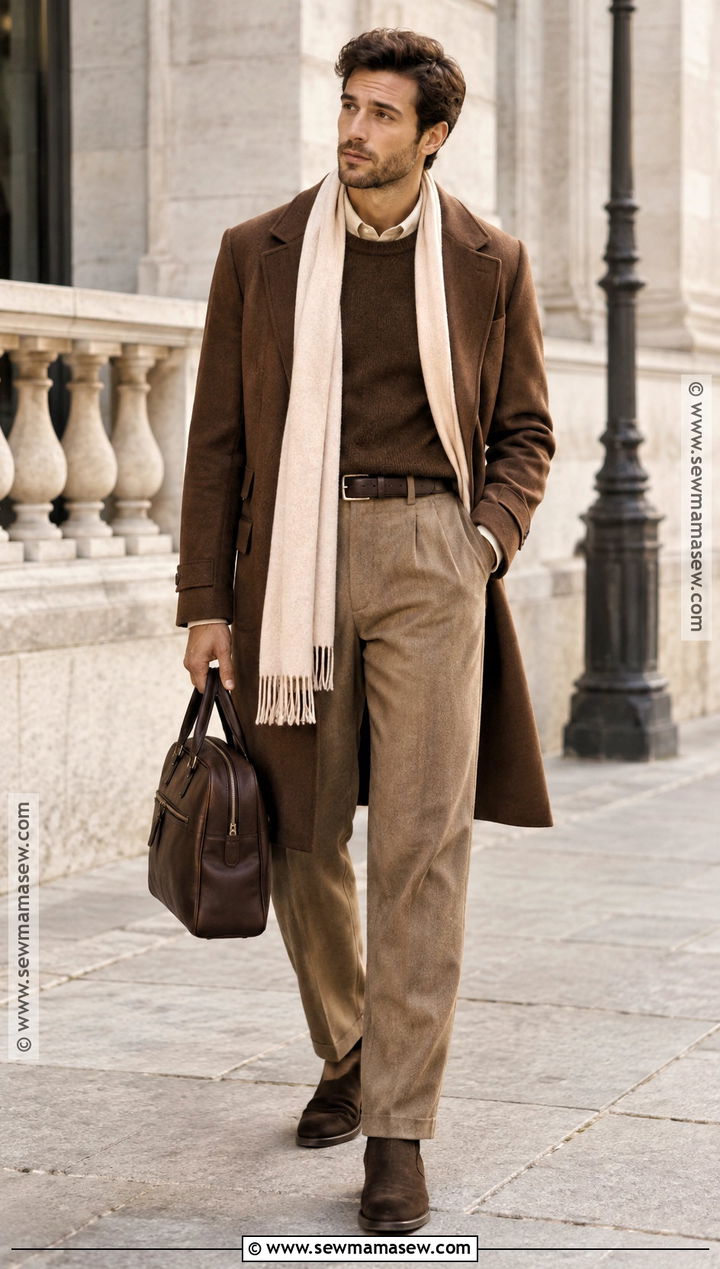 Autumn Monochrome Brown Outfit - 15 autumn outfit men aesthetic ideas