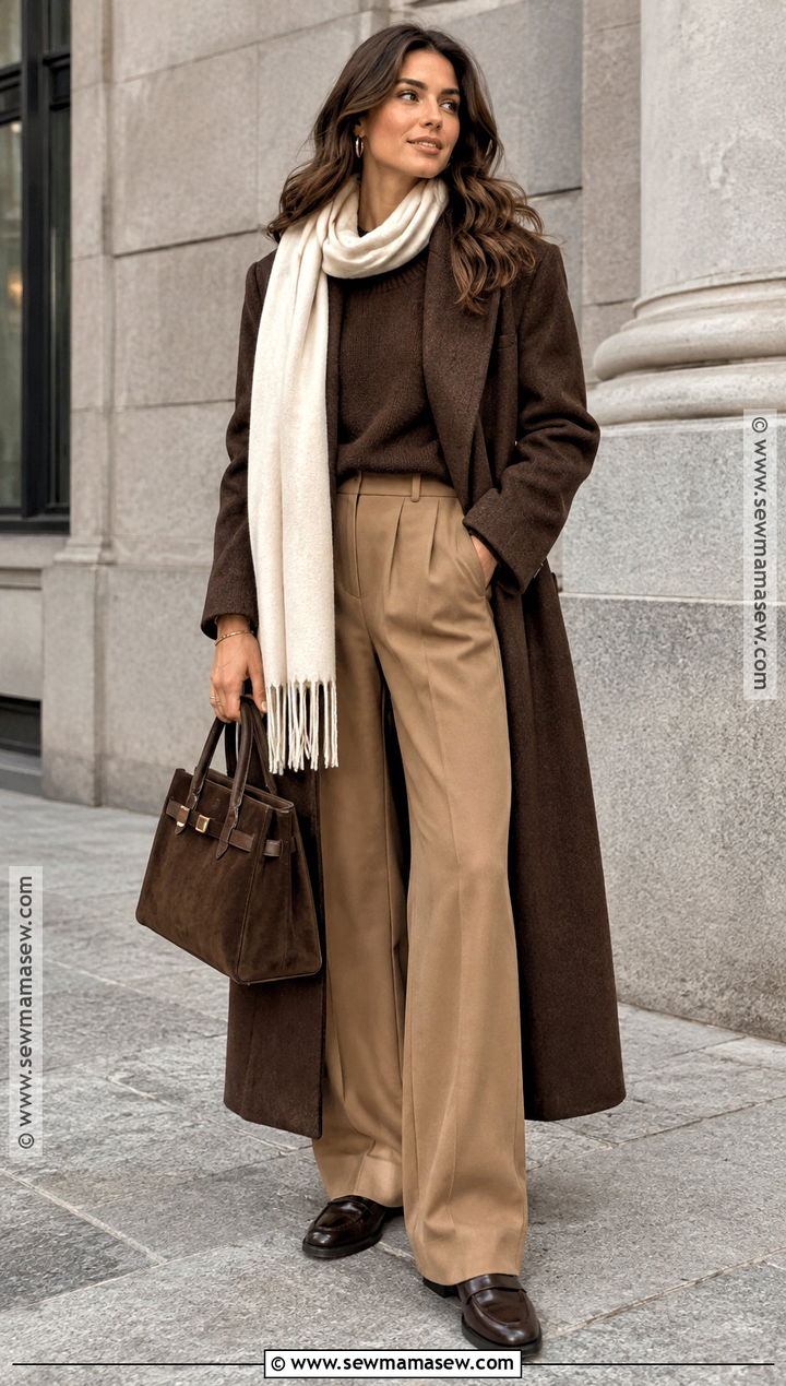 Autumn Monochrome Brown Street Style Outfit - 15 Street Style Aesthetic Autumn Ideas