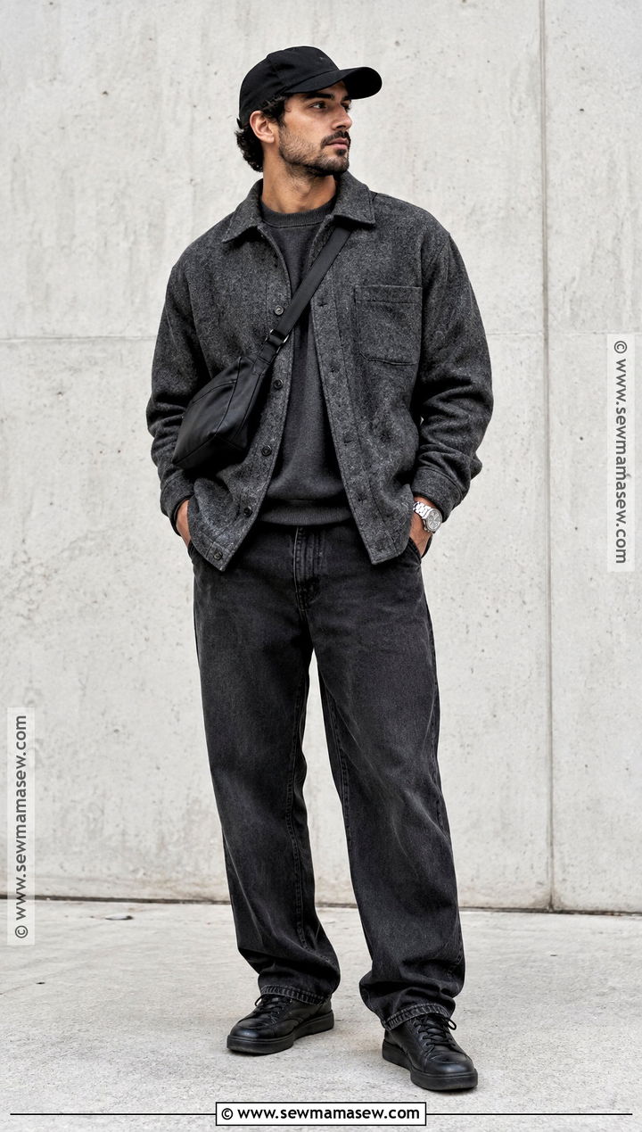 Autumn Monochrome Outfit With Sneakers - 20 Men Autumn Style Ideas