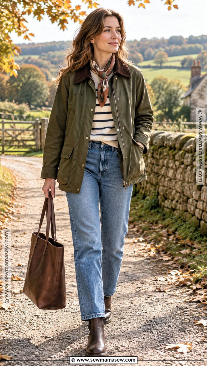 Autumn Outfit With Barn Jacket And Straight Leg Jeans - 20 women autumn outfits