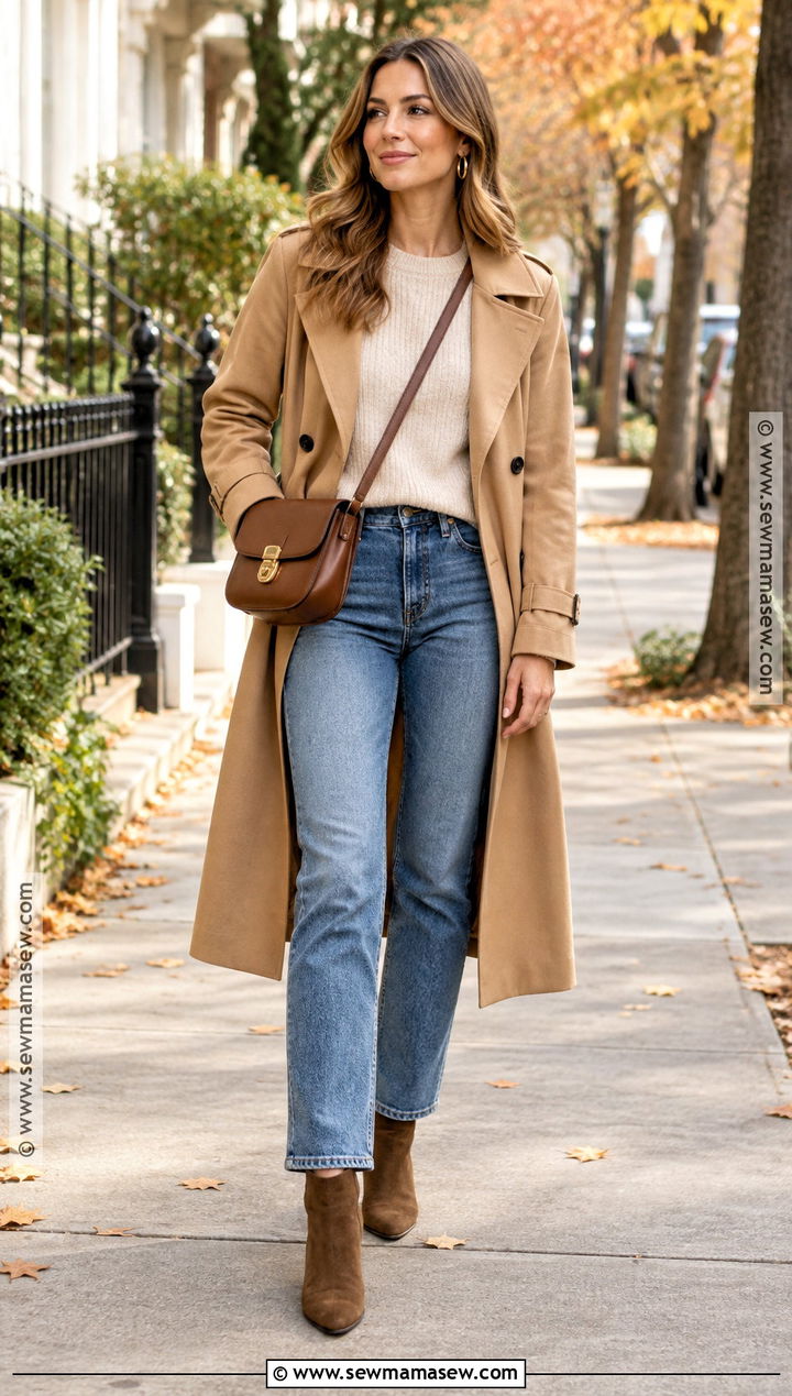 Autumn Outfit With Sweater Jeans And Ankle Boots - 20 women autumn outfits
