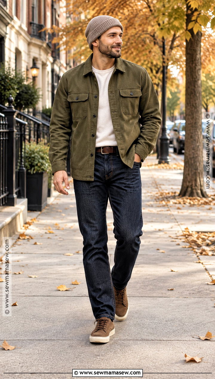 Autumn Overshirt Outfit - 15 autumn outfit men aesthetic ideas