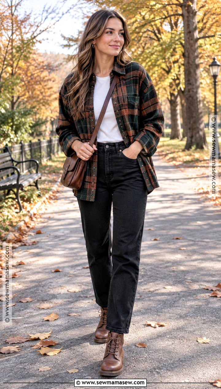 Autumn Plaid Shirt Outfit - 30 autumn style ideas