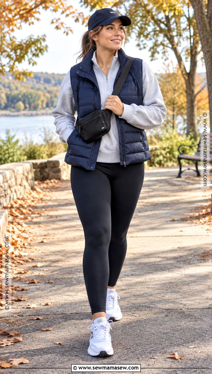 Autumn Puffer Vest And Leggings Outfit - 25 autumn clothes