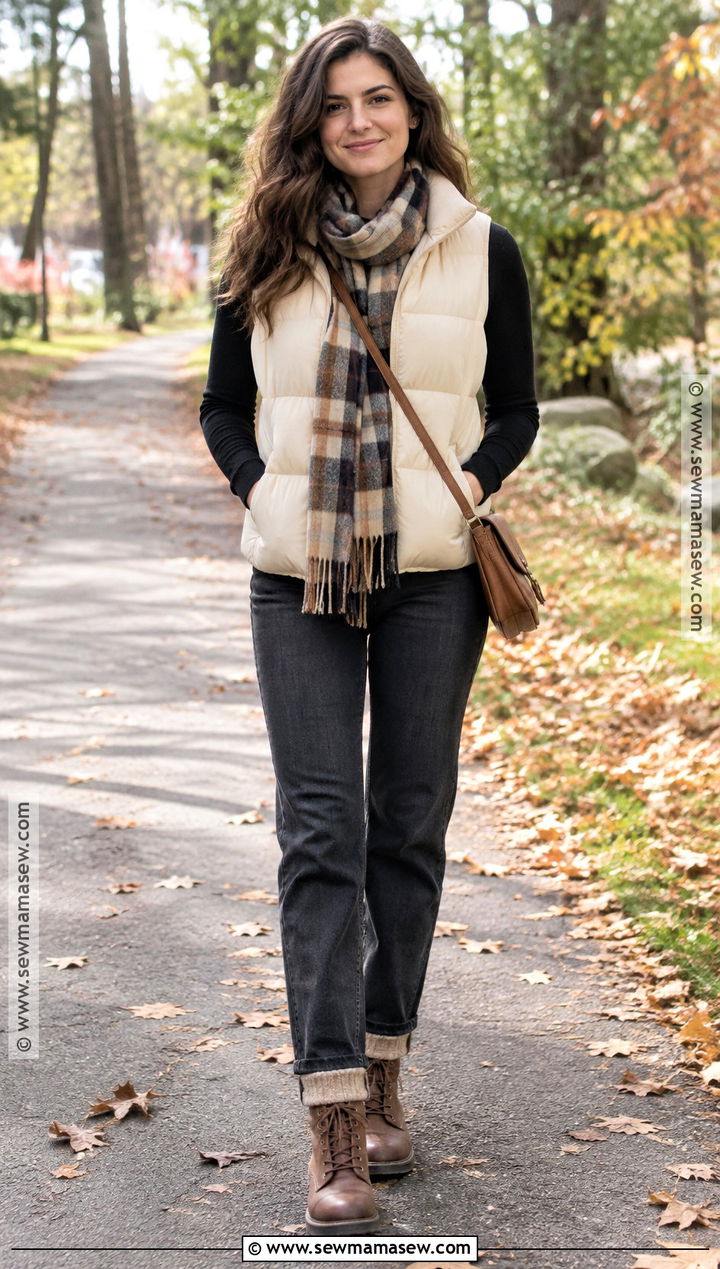 Autumn Puffer Vest Outfit - 30 autumn style ideas