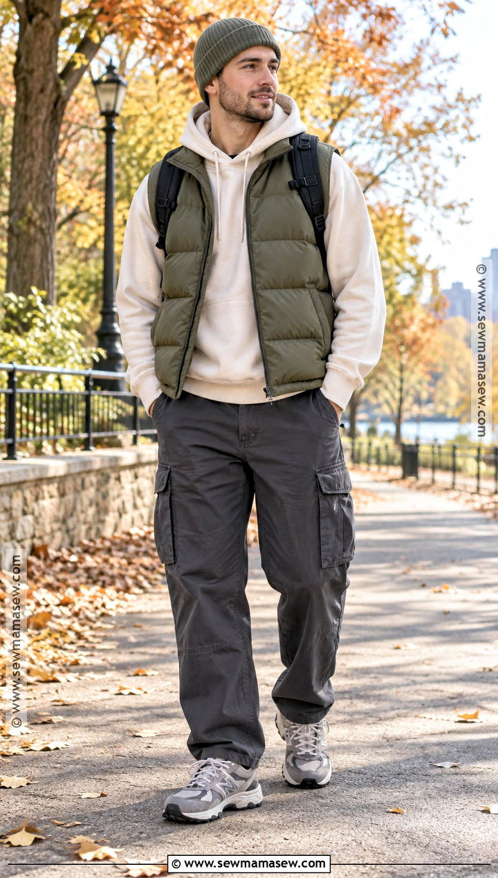 Autumn Puffer Vest With Hoodie Outfit - 15 autumn men outfit ideas 2026