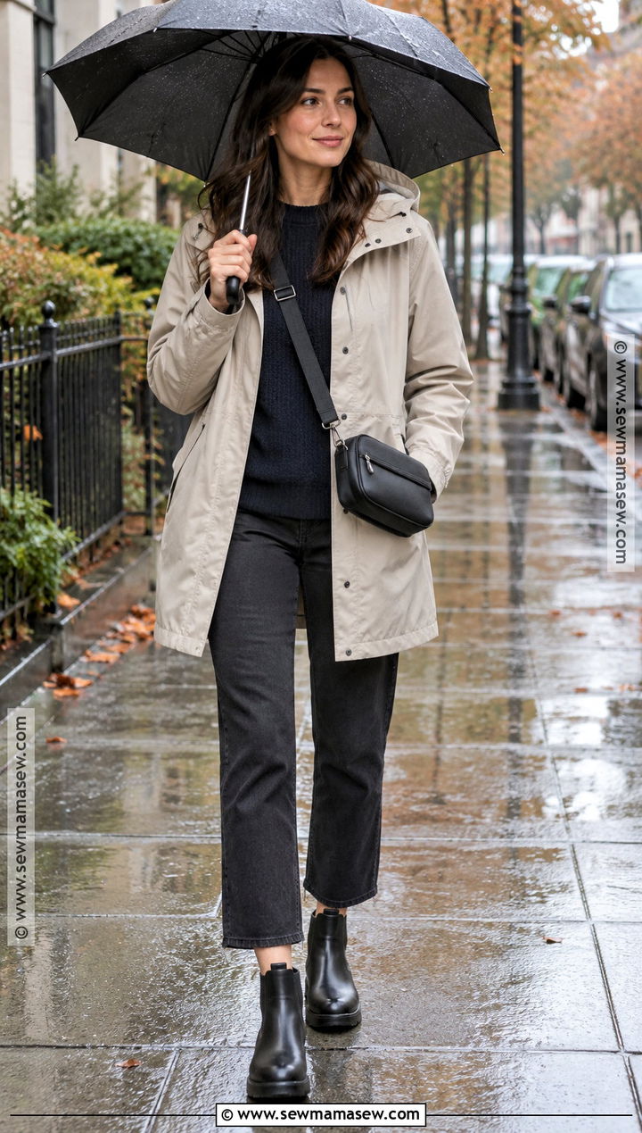 Autumn Raincoat And Chelsea Boots Outfit - 25 autumn outfit ideas for women