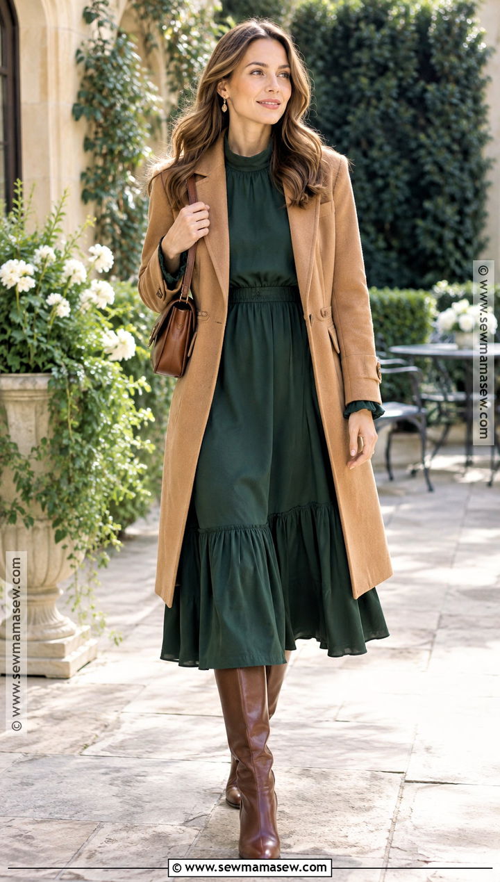 Autumn Ruffle Dress With Riding Boots - 20 dresses autumn