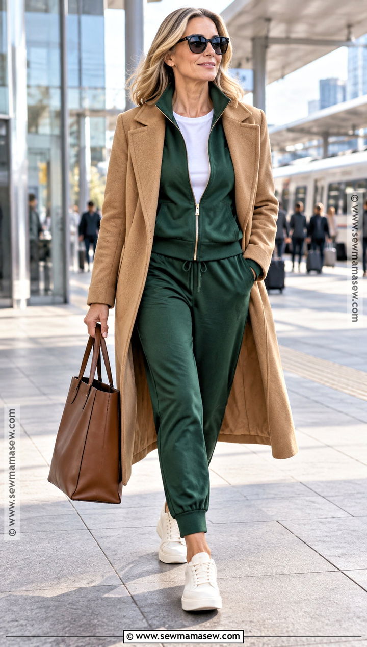 Autumn Sport Outfit With A Tracksuit And Long Coat - 20 autumn sport outfit ideas
