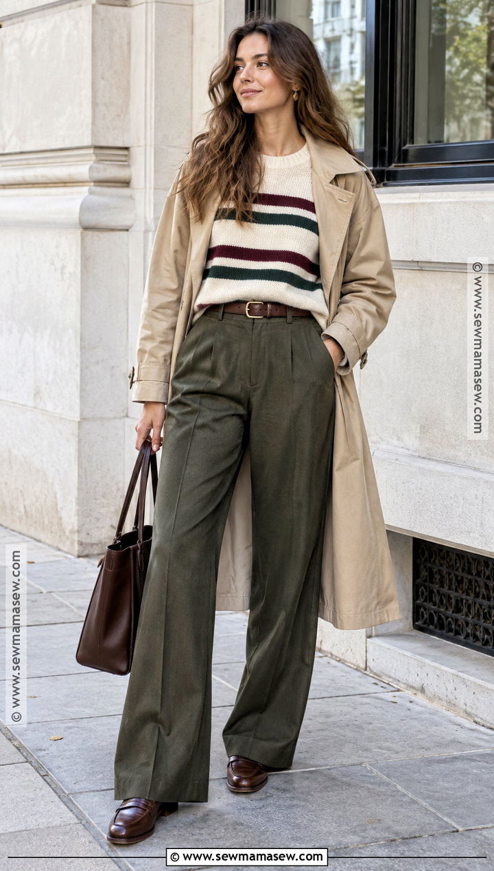 Autumn Striped Sweater Outfit - 15 Autumn Patterned Clothing Ideas