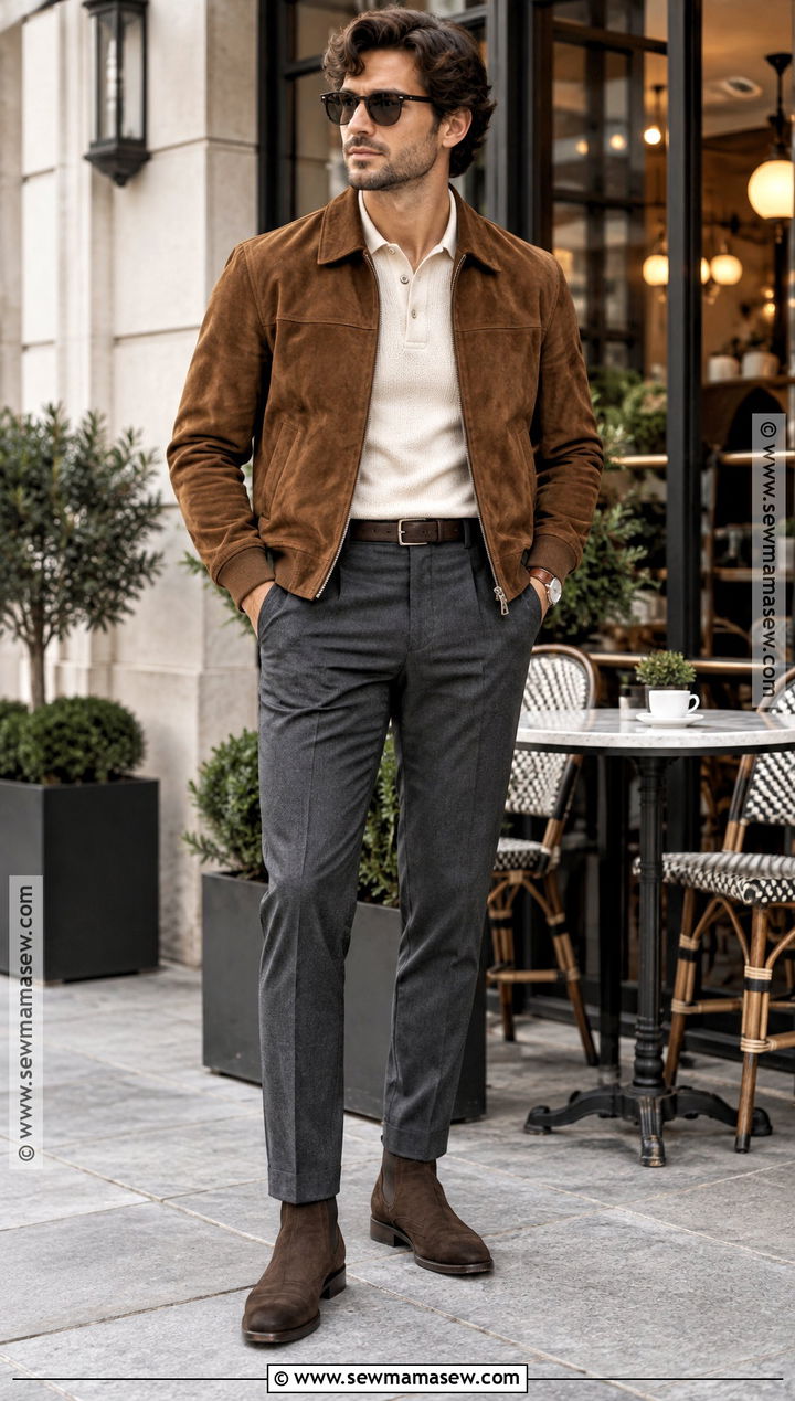 Autumn Suede Jacket Outfit - 15 autumn outfit men aesthetic ideas