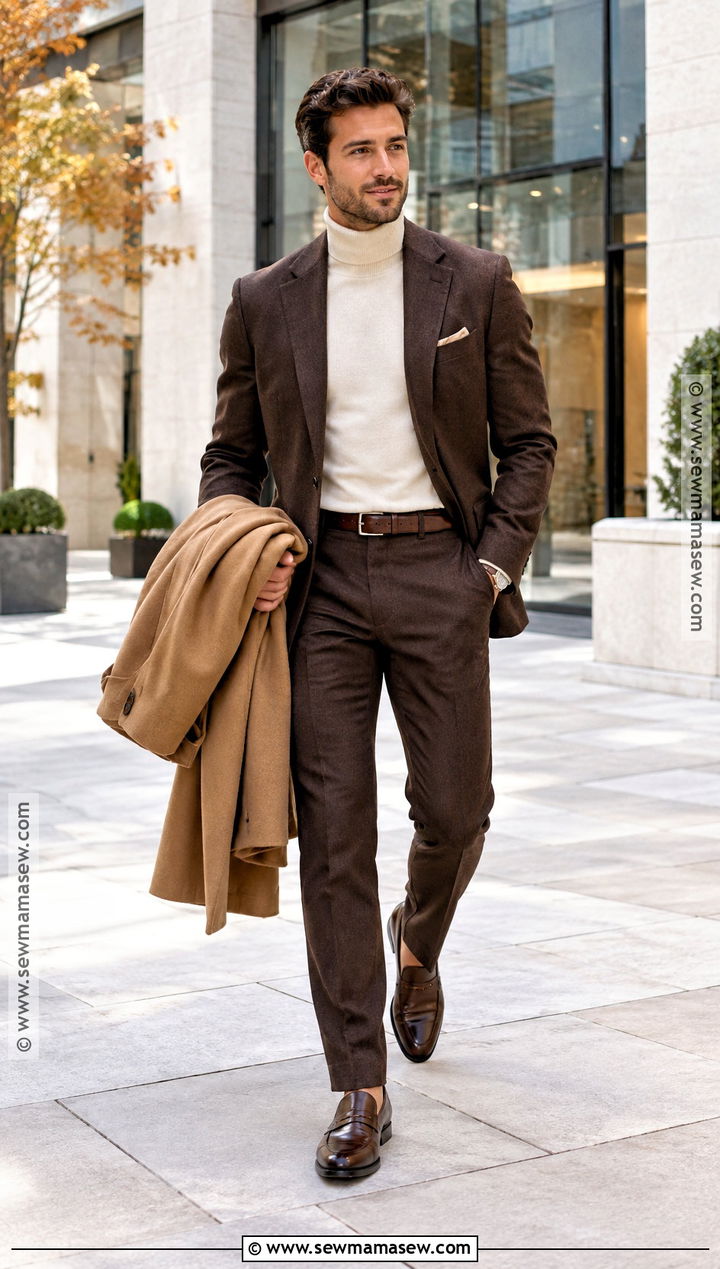 Autumn Suit Outfit With Knitwear - 20 Men Autumn Style Ideas