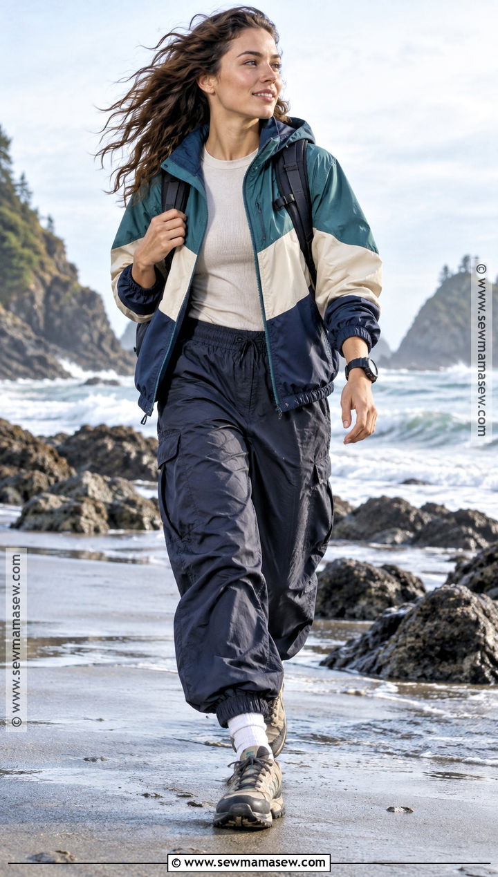 Autumn Surf Windbreaker and Parachute Pants Outfit - 15 Autumn Surf Style Ideas