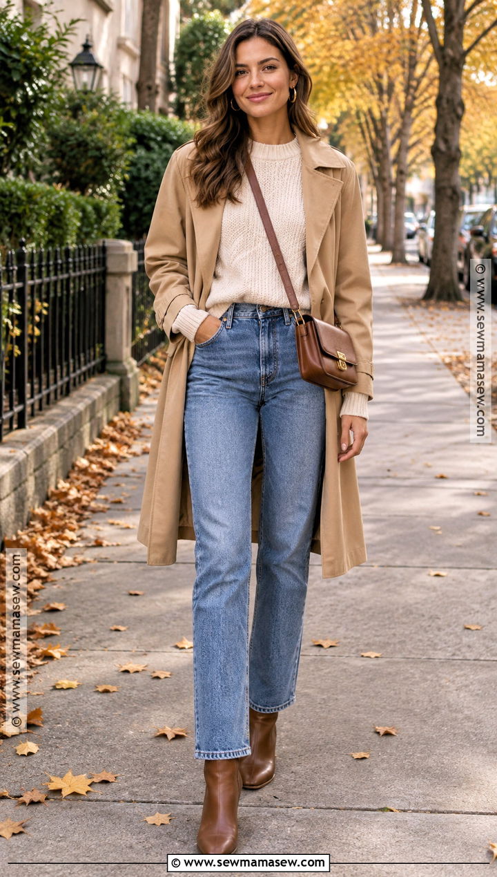 Autumn Sweater And Straight Leg Jeans Outfit - 25 cute outfits autumn