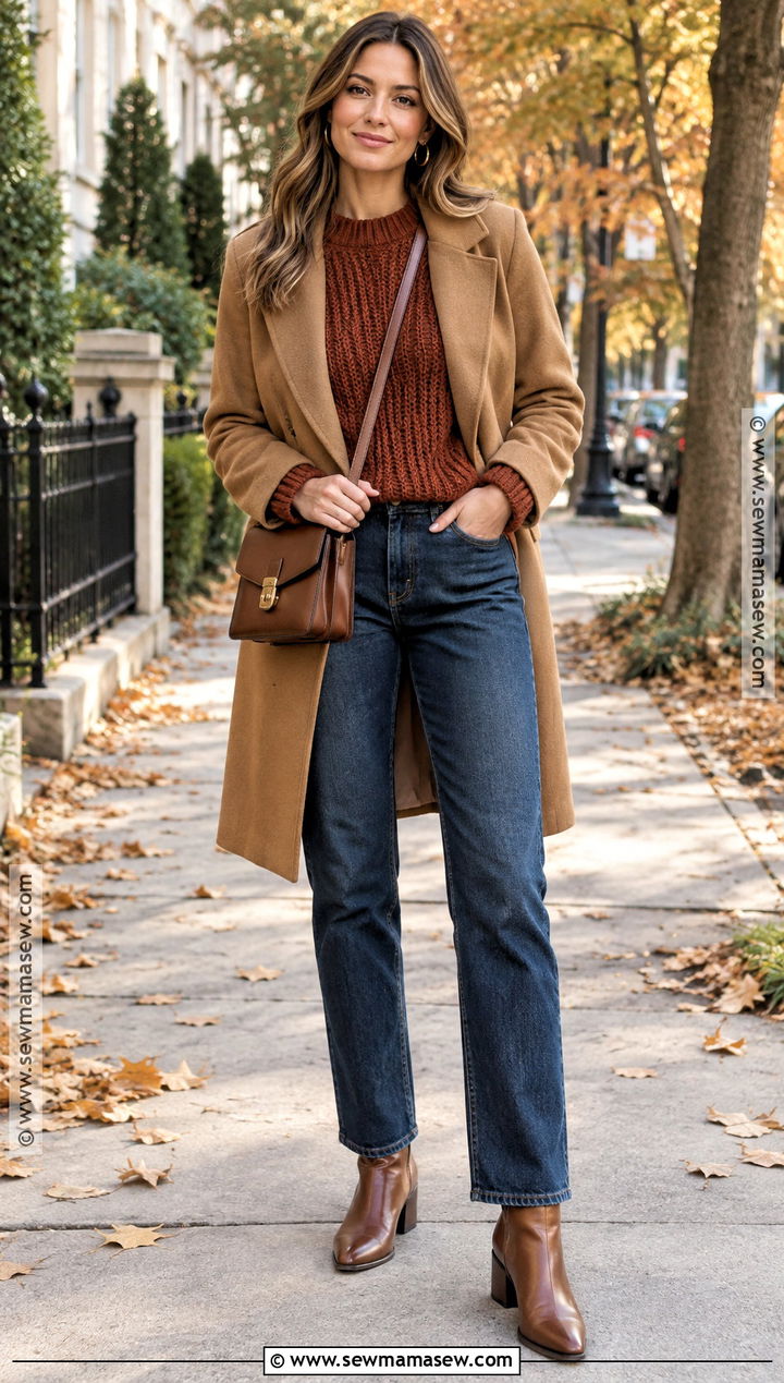 Autumn Sweater and Straight Leg Jeans Outfit - 15 Autumn Themed Clothes