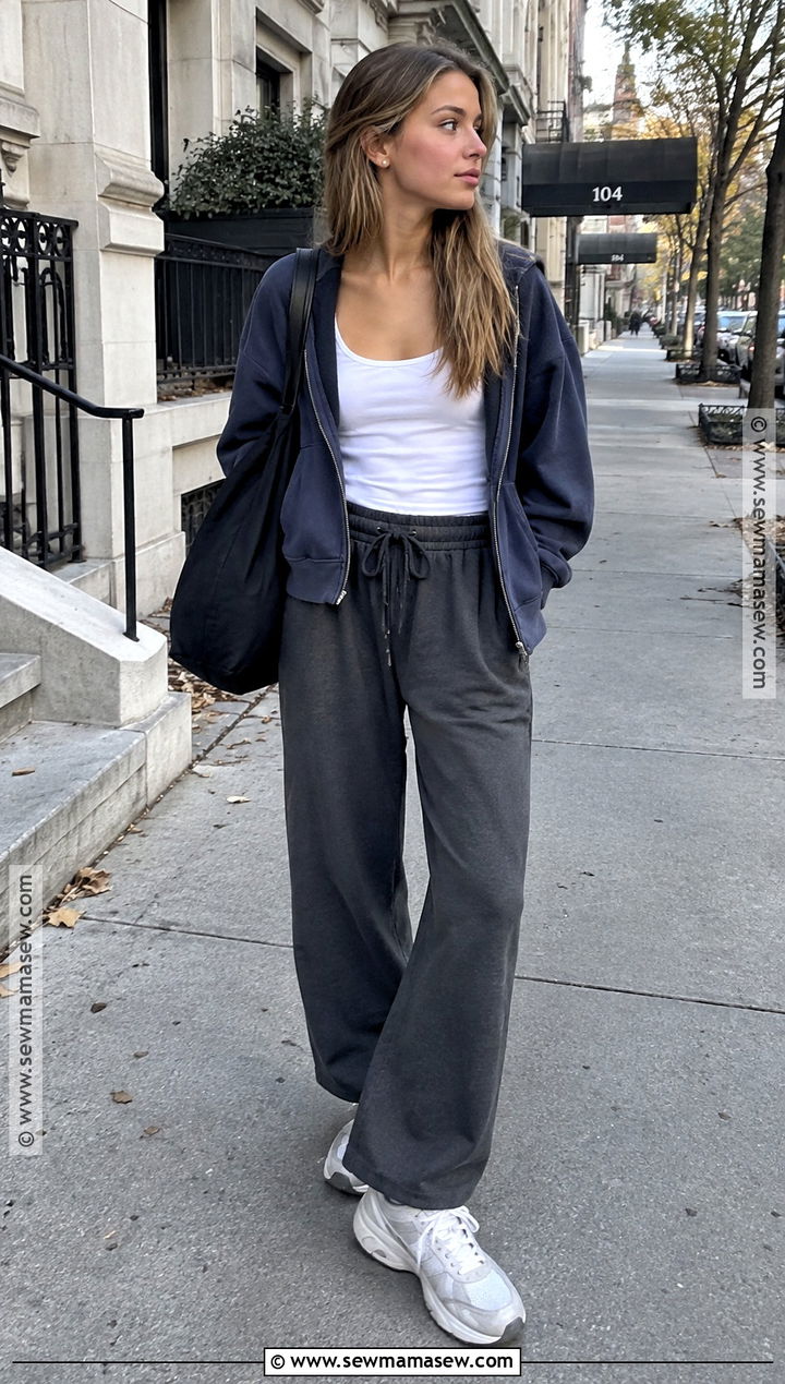 Autumn Tie Sweatpants With An Oversized Zip Hoodie - 15 brandy melville autumn tie sweatpants ideas