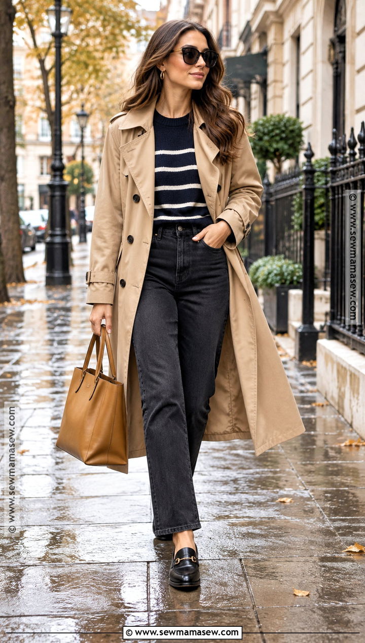 Autumn Trench Coat And Black Jeans Outfit - 25 autumn casual outfits for women