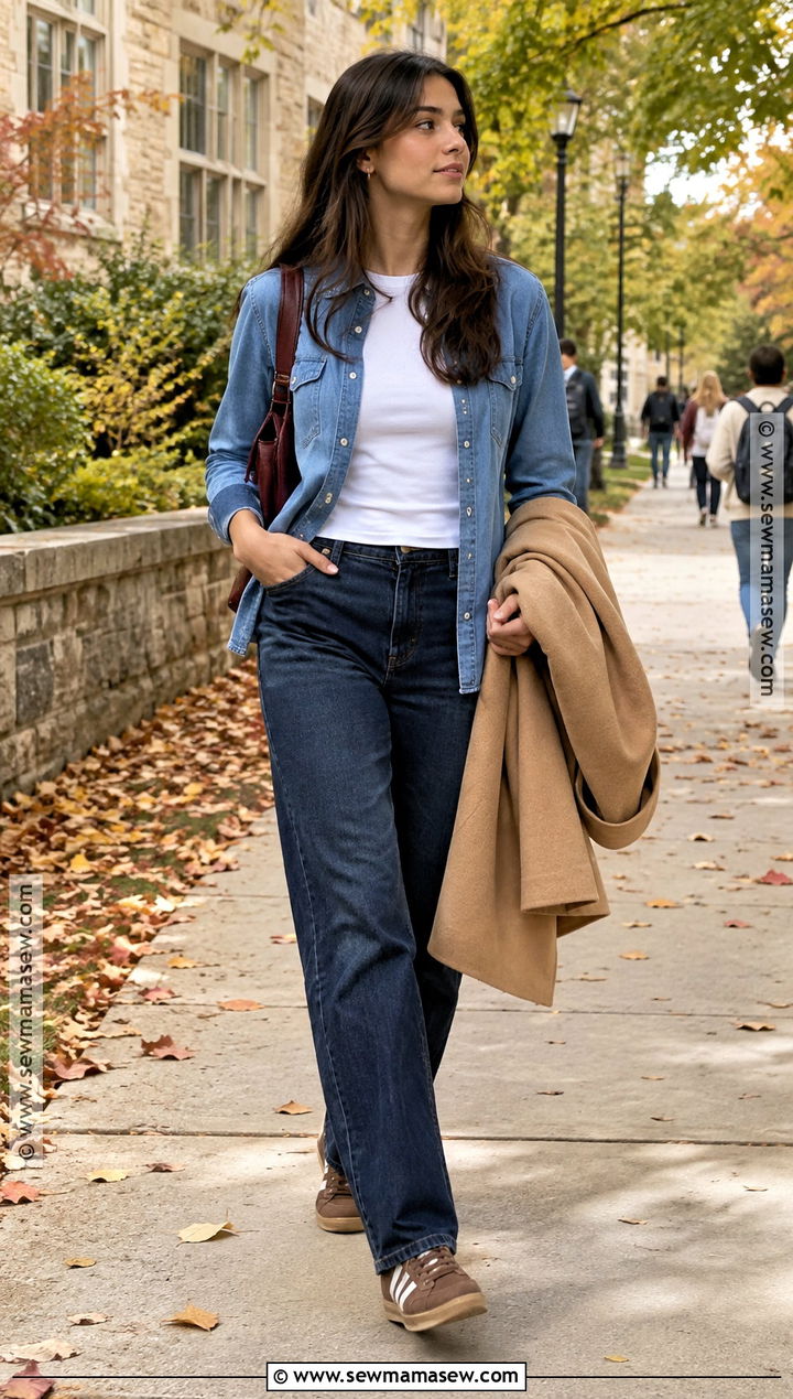Autumn Uni Denim On Denim Outfit - 25 uni outfits autumn