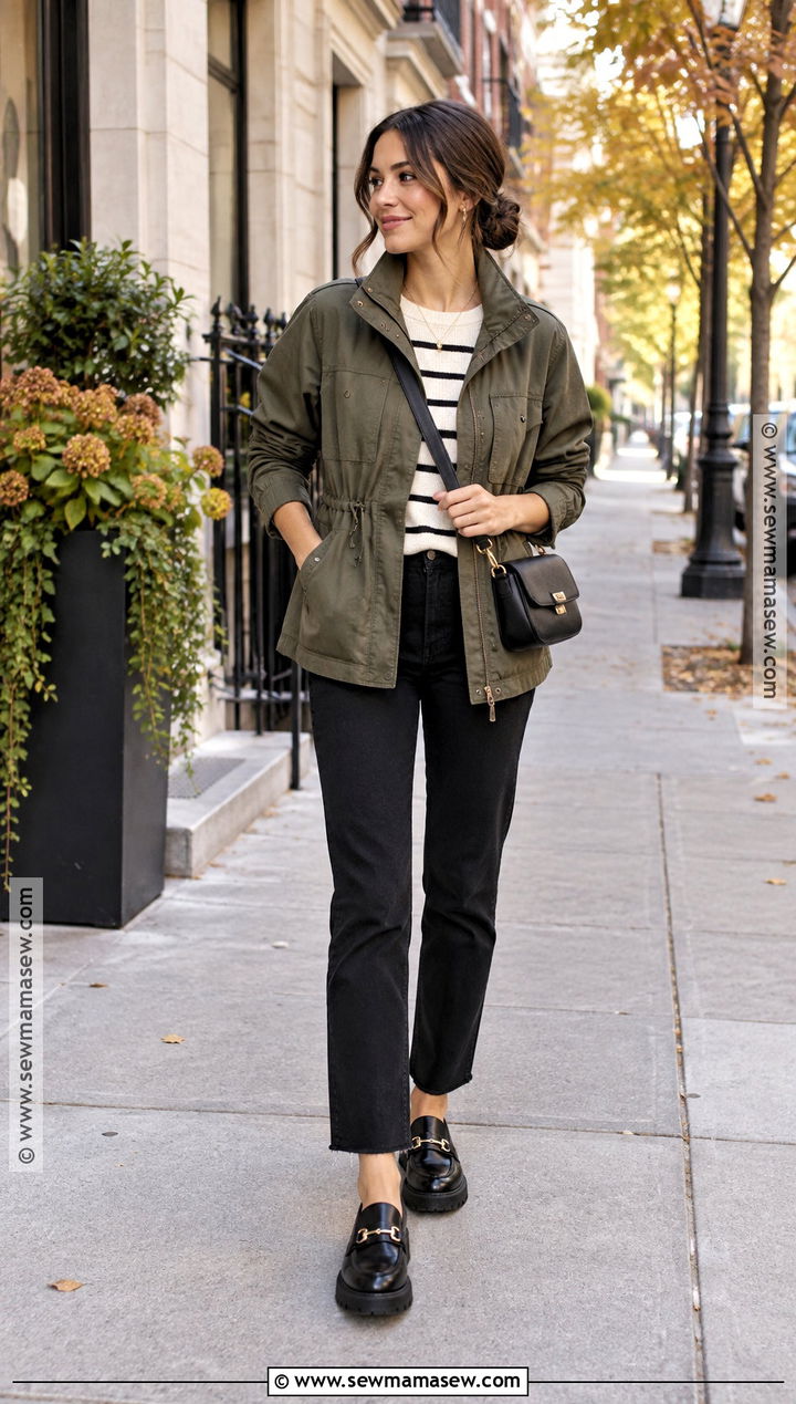 Autumn Utility Jacket And Black Jeans Outfit - 15 Autumn Style Clothes