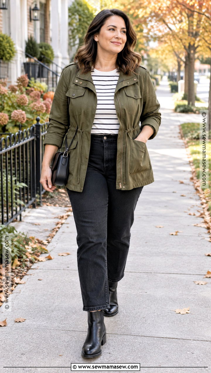 Autumn Utility Jacket And Black Jeans Outfit - 25 autumn inspo outfit ideas