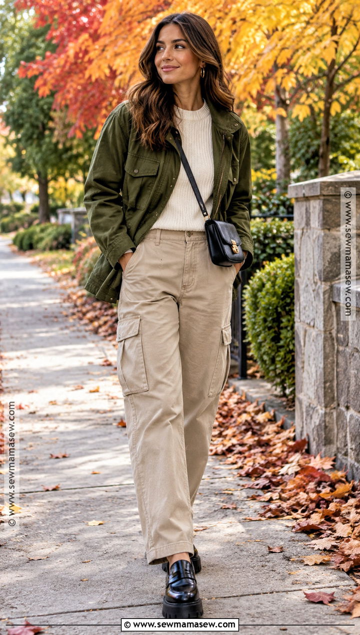 Autumn Utility Jacket And Cargo Pants Outfit - 25 autumn look ideas