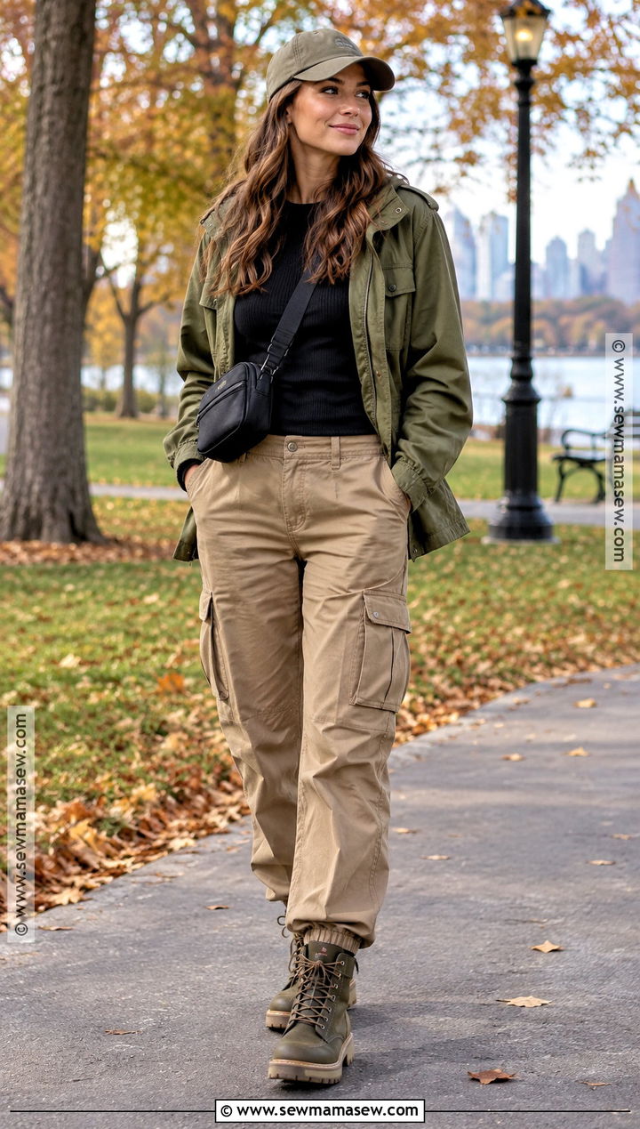 Autumn Utility Jacket And Cargo Pants Outfit - 25 autumn style outfits