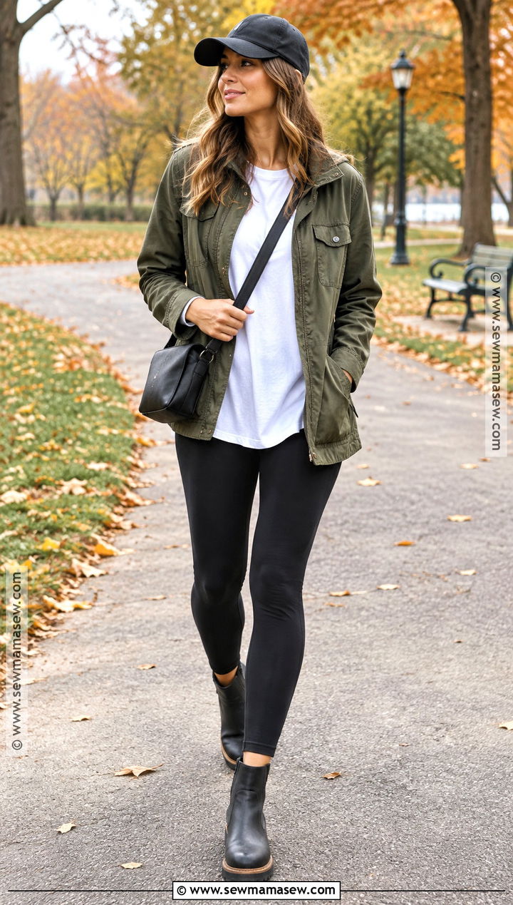 Autumn Utility Jacket And Leggings Outfit - 25 autumn clothing ideas
